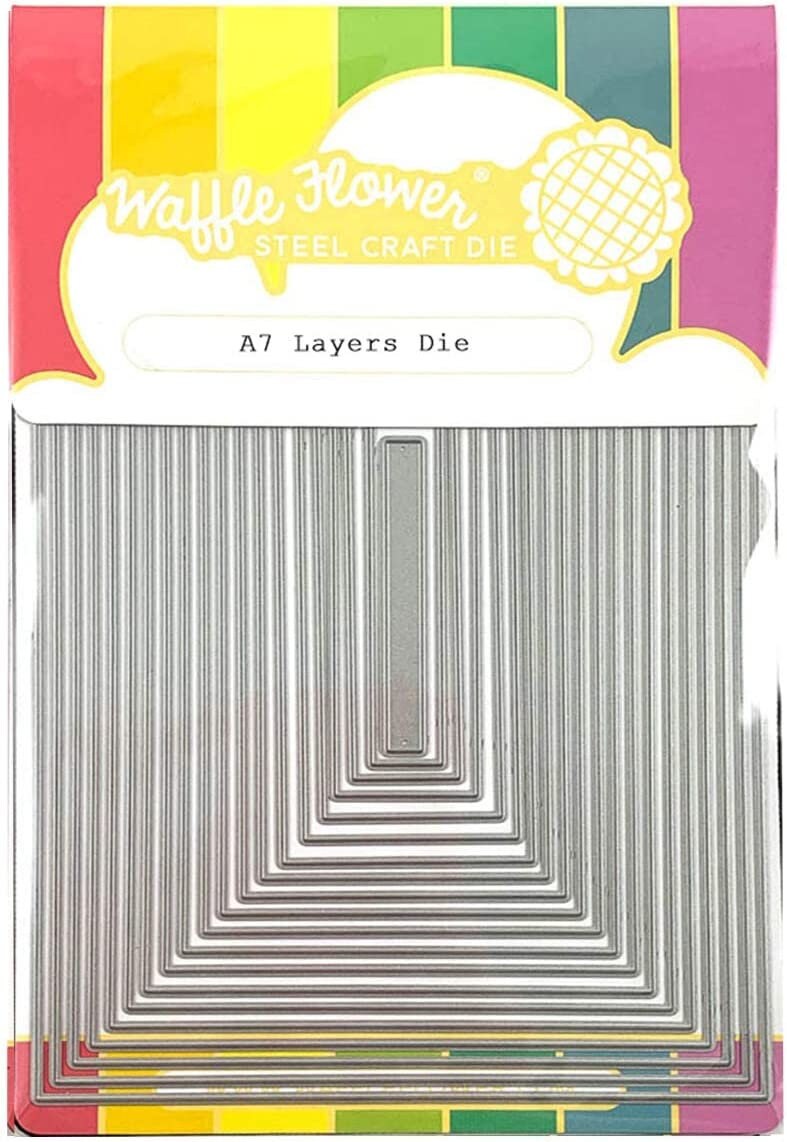 Waffle Flower - Nesting A2 and A7 Layers Die Bundle Kit - Basic Panel Mat Layer Cutting Dies for Cardmaking - for Standard Cards