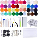 Needle Felting Kit,Wool Roving 40 Colors Set,Needle Felting Starter Kit | Wool Felt Tools with Felting Tool Instruction Included