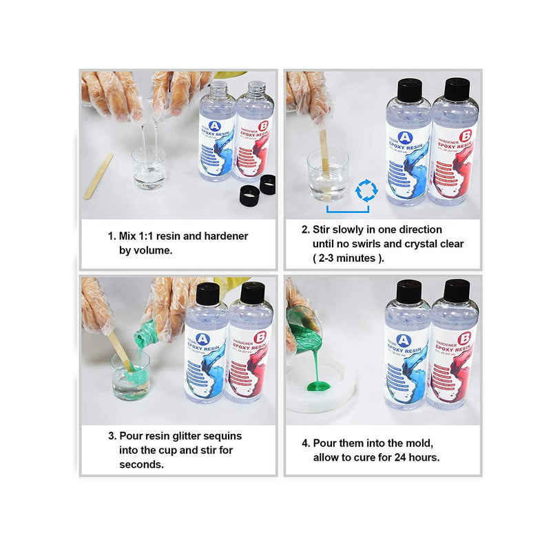 Magicdo Epoxy Resin Kit Crystal Clear Art Resin Kit Food Safe Casting Resin for Beginner (16oz)