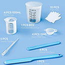 Silicone Resin Measuring Cups Tool Kit- Nicpro 250 & 100 ml Measure Cups | Silicone Popsicle Stir Sticks and Spatula