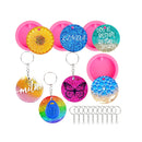 Silicone keychain with resin molds | 4 Piece Round Epoxy Casting Mold for Keychain