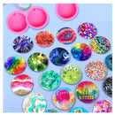 Silicone keychain with resin molds | 4 Piece Round Epoxy Casting Mold for Keychain