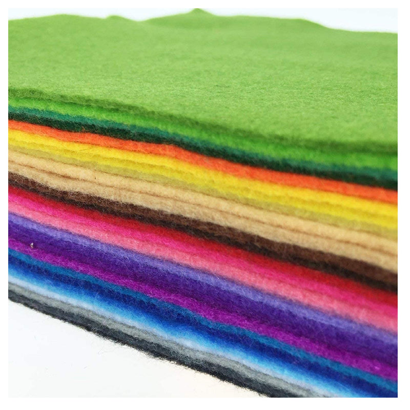 Misscrafts Felt Fabric 28 Pieces 12" x 8" (30 cm x 20 cm) 1.4 mm Thick | Soft Felt Nonwoven Fabric Sheets Package