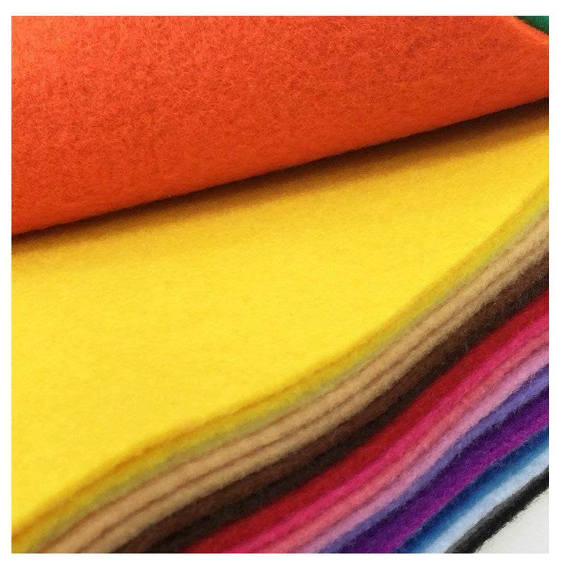 Misscrafts Felt Fabric 28 Pieces 12" x 8" (30 cm x 20 cm) 1.4 mm Thick | Soft Felt Nonwoven Fabric Sheets Package