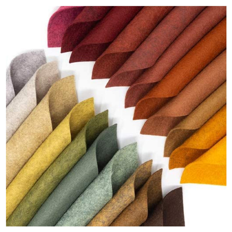 21 Mix Color Felt Sheets Fall Colors Collection Merino Wool Blend Felt Sheets Crafts Sewing, General 6"X6" Squares