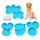 5 Dog Bone Tag Molds for Resin | Cat Tag Keychain Silicone Resin Molds with 10 Keychains