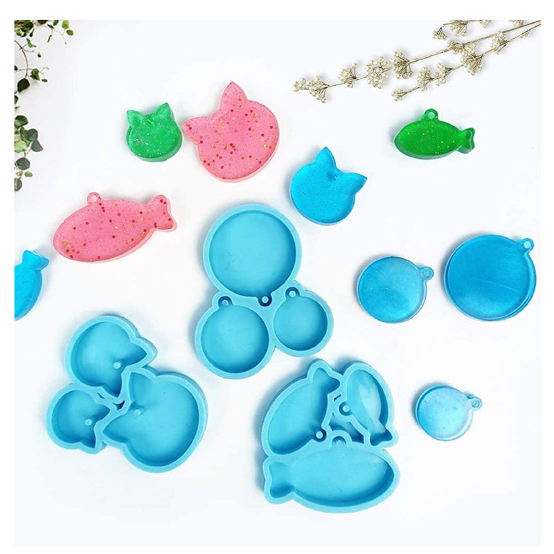 5 Dog Bone Tag Molds for Resin | Cat Tag Keychain Silicone Resin Molds with 10 Keychains