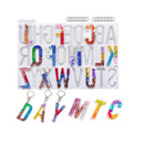 LET'S RESIN Alphabet Keychain Molds with Hole | Large Alphabet Resin Silicone Molds for Epoxy, Resin Letter Molds