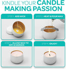 Hearts & Crafts White Candle Tins 8 oz with Lids | 24-Pack of Bulk Candle Jars for Making Candles Crafts, Storage, Gifts, and More