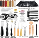 Leather Working Kit | Leather Repair Kit, Leather Working Tools with Instructions, Quality Tool Box, Rotary Cutter, Waxed Thread