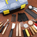 Leather Working Kit | Leather Repair Kit, Leather Working Tools with Instructions, Quality Tool Box, Rotary Cutter, Waxed Thread