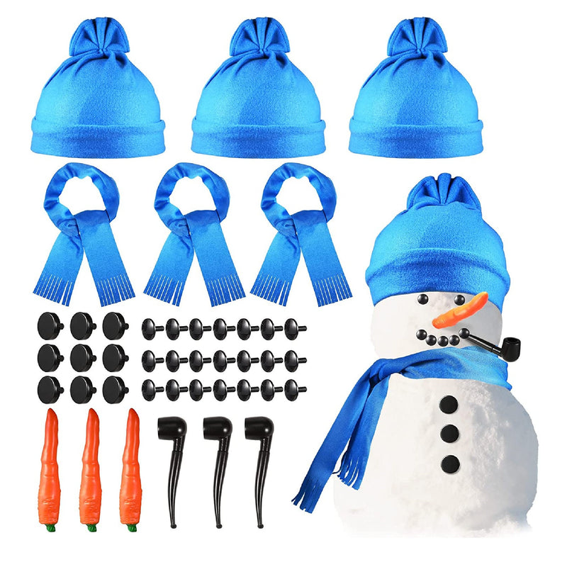 42 Pieces Snowman Decorations | Christmas Snowman Dress Up Set | Winter Vacation | Elegant Style | 7 x 8.7 x 9.6 Inches