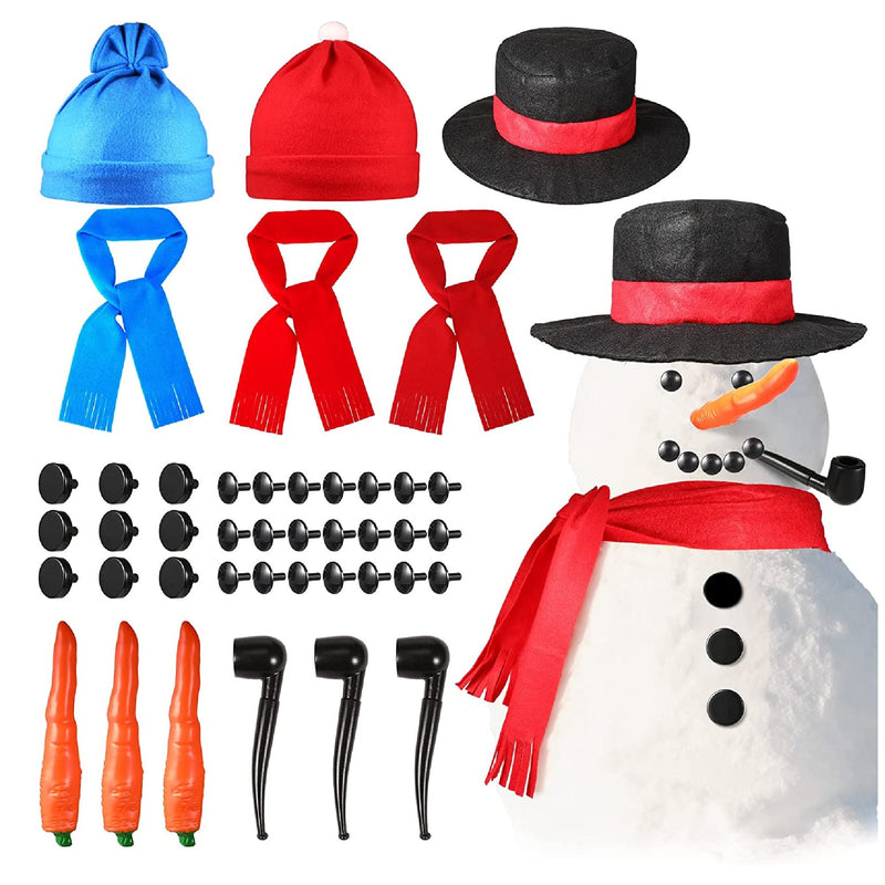 42Pcs Snowman Decoration Making Kit Christmas Snowman Dress Up Set Winter Holidays | Elegant Style, 13 x 6 x 10.7.7 x 8.7 x 9.6 Inches