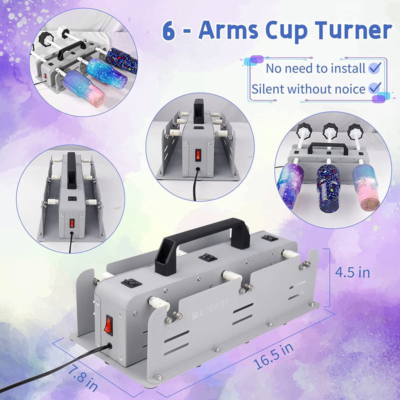 LFSUM 6 Cup Turner for Crafts Tumbler Multi Tumbler Spinner