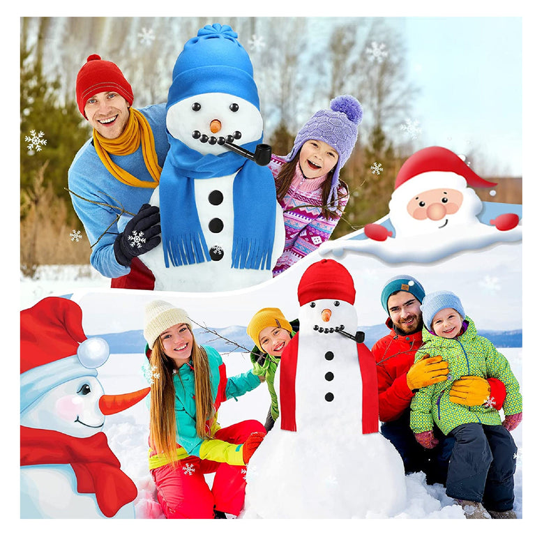 42 Pcs Snowman Decorating Making Kit Christmas Snowman Dress Up Set Winter  Holiday Outdoor Kids Toys Xmas Decoration (Stylish Style)