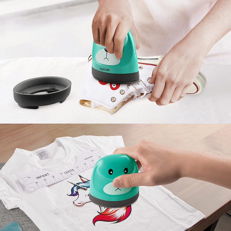 Mini Easy Heat Press | Mini Puppy Heat Press Machine (Celadon) - Excellent for Tshirts Design Shoes Hats