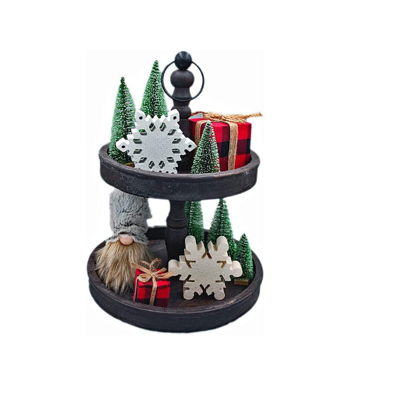 Christmas Tiered Tray Decor Bundle | 11 Pieces | Christmas Tiered Tray Decorations Set