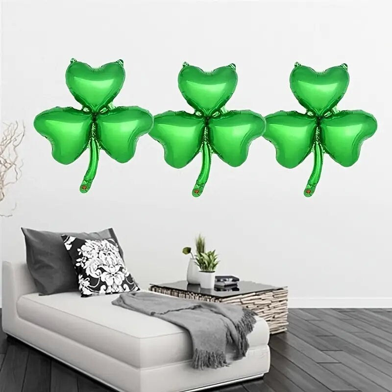 1pc | Lucky Clover Aluminum Foil Balloons Birthday Party Wedding Arrangement Decorative Balloons | Scene Decor | Room Decor | Birthday Party