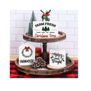 Christmas Farmhouse Tiered Tray Decorations Xmas Party Rustic Home Kitchen Christmas Tree Farm Decor