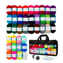 Inscraft 48 Piece Crochet Yarn Kit | 1400 Yards | 40 Colors | Balls Of Acrylic Yarn | 2 Crochet Hooks | Gift For Beginners And Adults