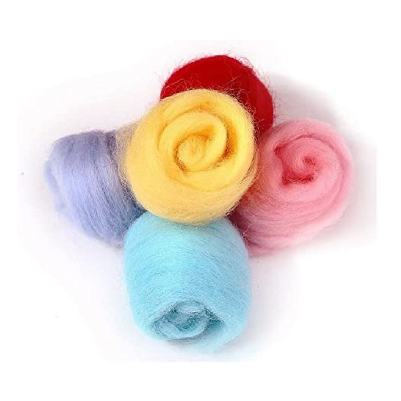 MOMODA 50 Colors Fiber Wool Yarn For Needles | Felt | Hand Spinning| DIY Craft Materials