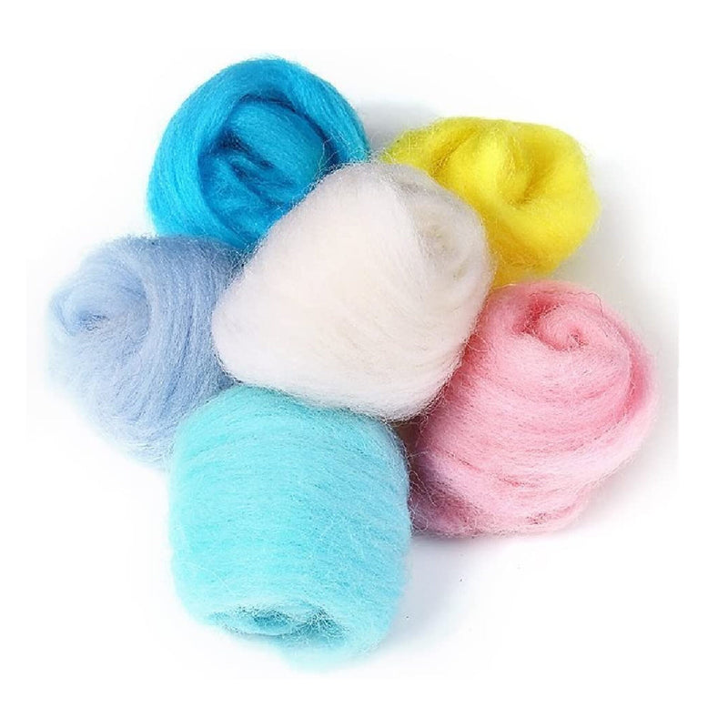 MOMODA 50 Colors Fiber Wool Yarn For Needles | Felt | Hand Spinning| DIY Craft Materials