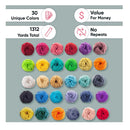 CRAFTISS Balls of acrylic yarn | 1300 Yards Of Soft Yarn For Crochet And Knitting Craft Projects | 30x20g