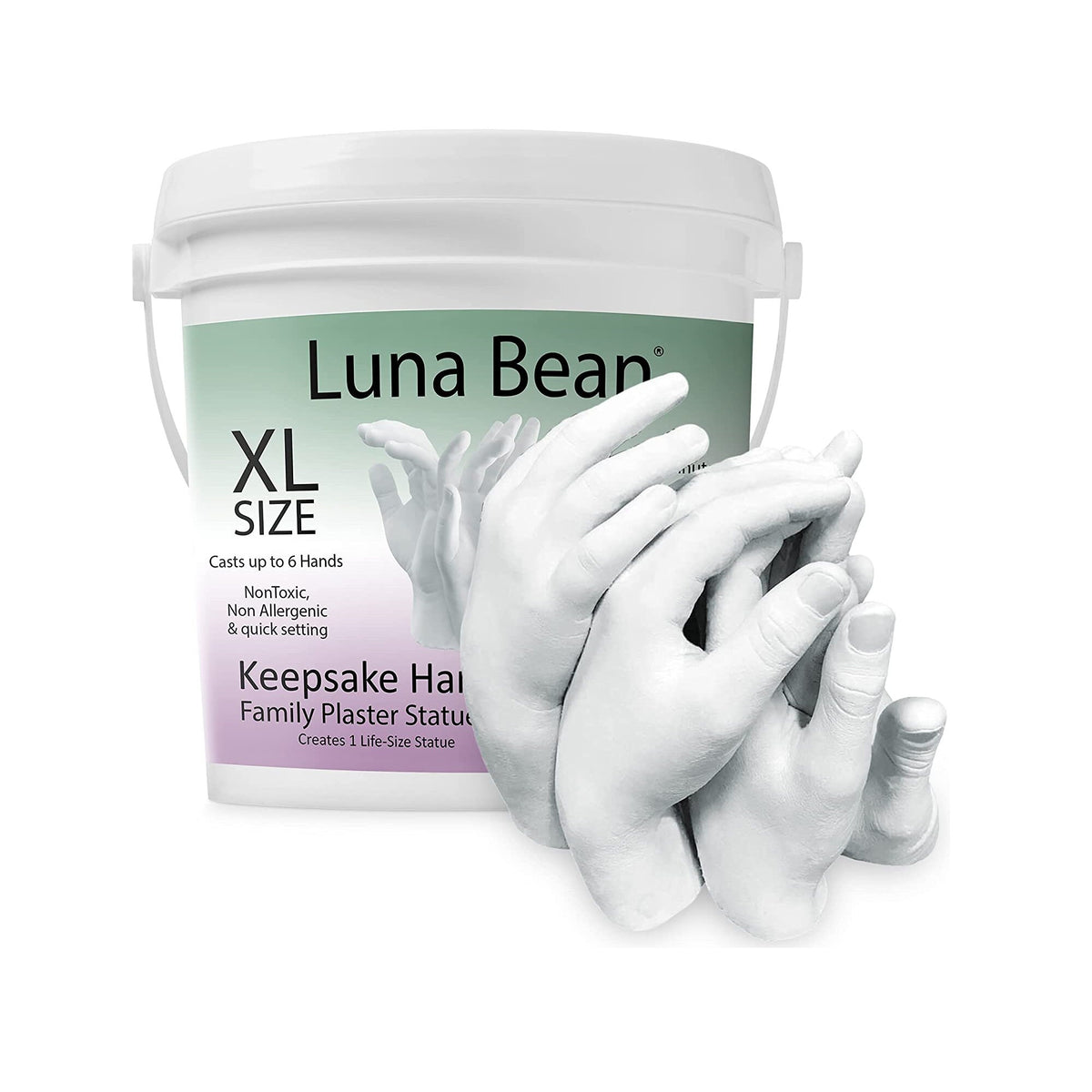 Luna Bean Keepsake Hands Casting KIT | Family Hand Molding | Clasped G