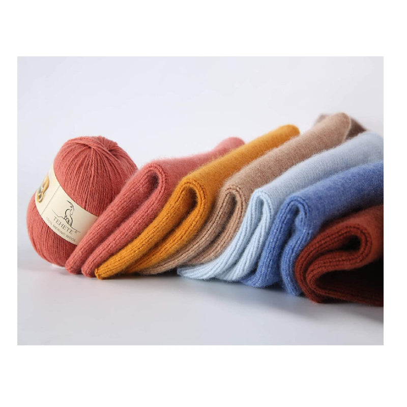 TEHETE 100% Merino Wool Yarn for Knitting 3-Ply Luxury Warm Soft Lightweight Crochet Yarn (Ginger)