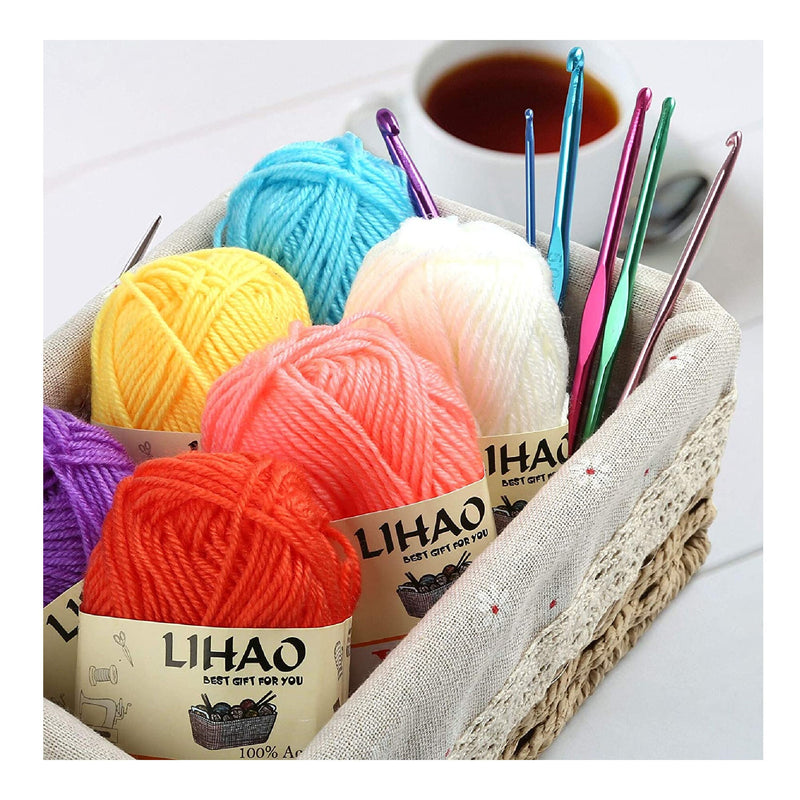 LIHAO 12 Skeins Mini Yarn For Knitting Crochet Craft | 100% Acrylic