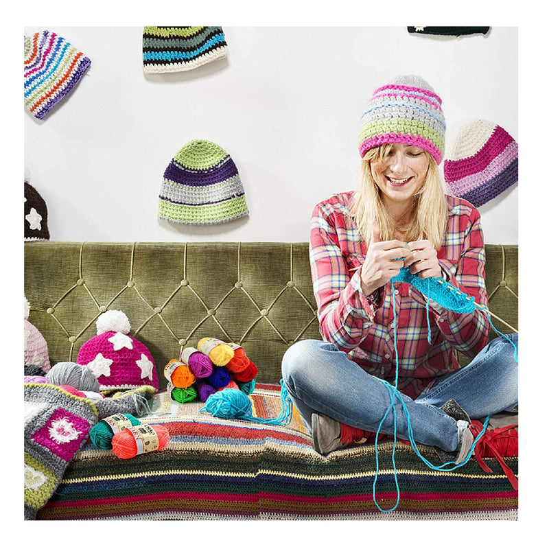LIHAO 12 Skeins Mini Yarn For Knitting Crochet Craft | 100% Acrylic