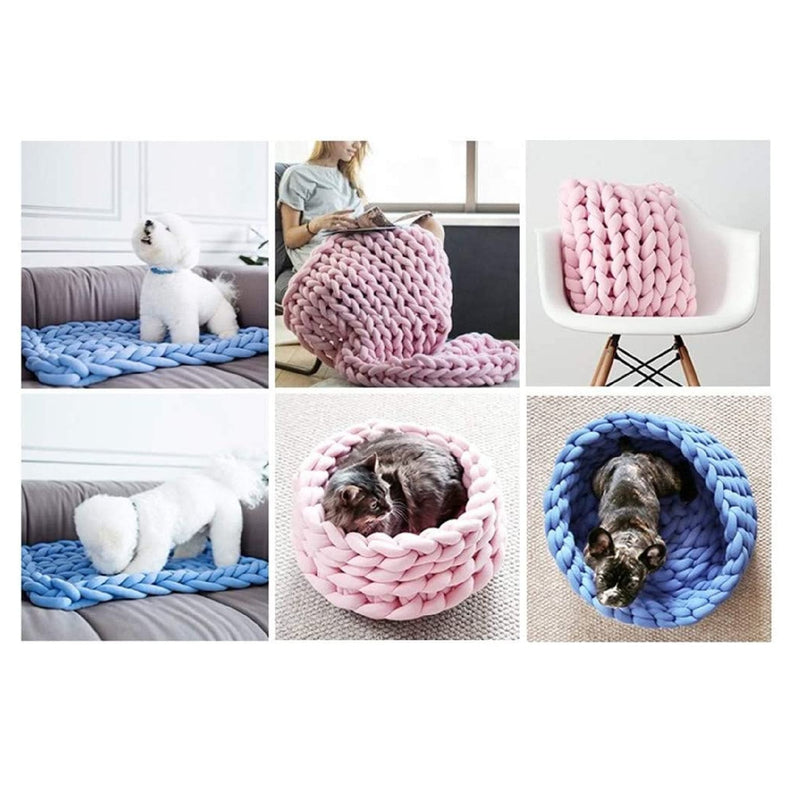 Chunky Yarn Arm Knitting Yarn, Super Bulky Giant Wool Yarn, DIY Knitting  Yarn for Arm Mat, Pet Bed and Bed Fence, Crocheting Pink