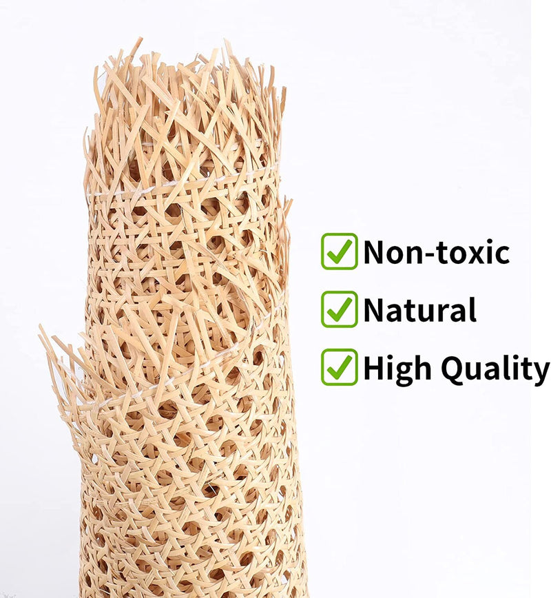 14" Width Cane Webbing 3.3Feet | Natural Rattan Webbing for Caning Projects | Woven Open Mesh Cane for Furniture, Chair, Cabinet, Ceiling