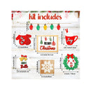 7 Pieces Christmas Tiered Tray Decor Items Farmhouse Xmas Tiered Tray Decorations Set Small Wooden Signs