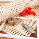 16" Width Rattan Cane Webbing Roll 5.3 Feet Furniture Chair Table Ceiling Background Door DIY Material Home Decor Natural Pre-Woven Open