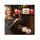 7 Pieces Christmas Tiered Tray Decor Items Farmhouse Xmas Tiered Tray Decorations Set Small Wooden Signs