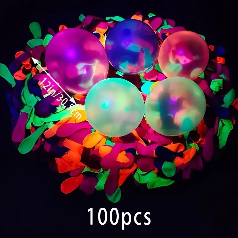 100pcs Fluorescent Balloon Night Party Decoration Glow Balloon Party Decoration