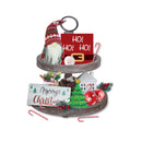 Christmas Decoration for Tiered Tray 15 PCS Christmas Table Decor Artificial Red Berry Sticks Christmas Gnomes Plush Balls