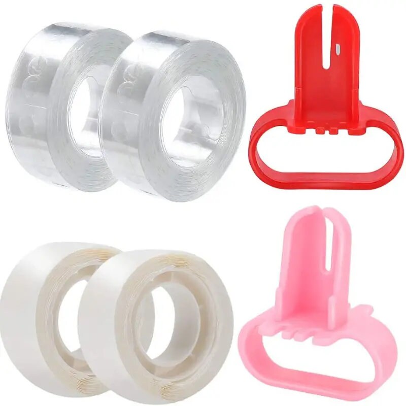 6pcs/set Balloon Accessories | 2pcs5M Double Hole Balloon Chain 2pcs100 Grain Dot Glue 2pcs Balloon Knotter
