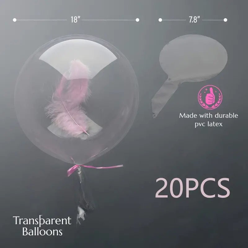 20pcs Clear Big Balloons(18") | Bobo Balloons Transparent Balloons| Wedding Bubble Balloons| Wedding Party Decorations| Birthday Decorations