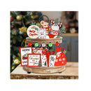 Christmas Tiered Tray Decor | 14pcs Christmas Farmhouse Tiered Tray Decoration | Christmas Decorations Indoor Green Christmas