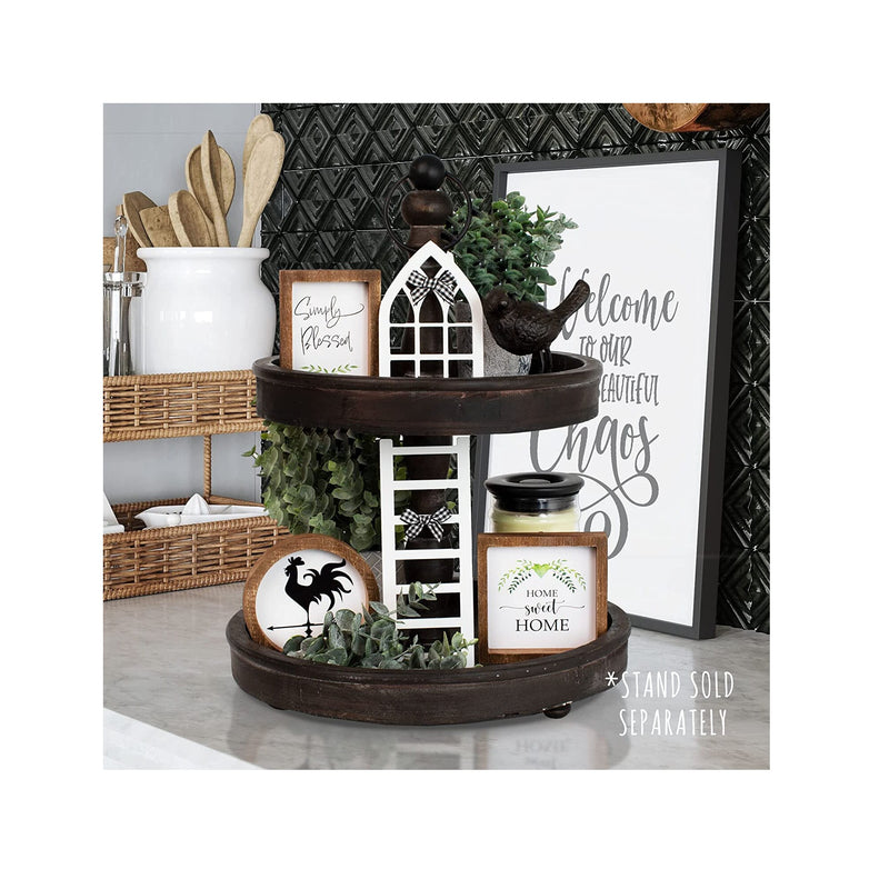 The Ultimate Farmhouse Tiered Tray Decor Set | Beautiful Year Round Seasonal & Holiday Decoration Bundle