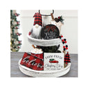 Christmas Decor | Christmas Decorations Indoor | Believe Merry Christmas Wooden Signs & Buffalo Plaid Gnomes Plush Set