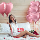 32pcs |Pink Heart Balloons 18 Inch Heart Shaped Foil Balloons Valentines Day Mylar Balloons For Valentines Day Wedding Engagement Decoration