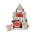 Christmas Tiered Tray Decor Sets Farmhouse Cute Gingerbread Man Wood Signs Rustic Tiered Tray Decorations