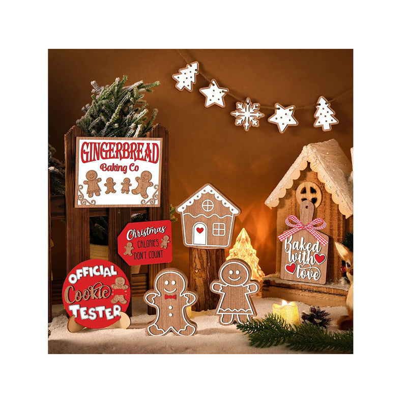 Christmas Tiered Tray Decor Winter Table Wooden Sign Decorations Xmas Tabletop Farmhouse Coffee Signs