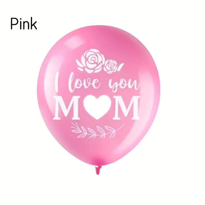 16pcs, Balloons (12'') | Latex Balloons, Happy Mother's Day I Love You Best Mom Ever Pink Balloons | Toys For Scene Decor | Room Decor