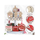 Christmas Tiered Tray Decor Sets Farmhouse Cute Gingerbread Man Wood Signs Rustic Tiered Tray Decorations