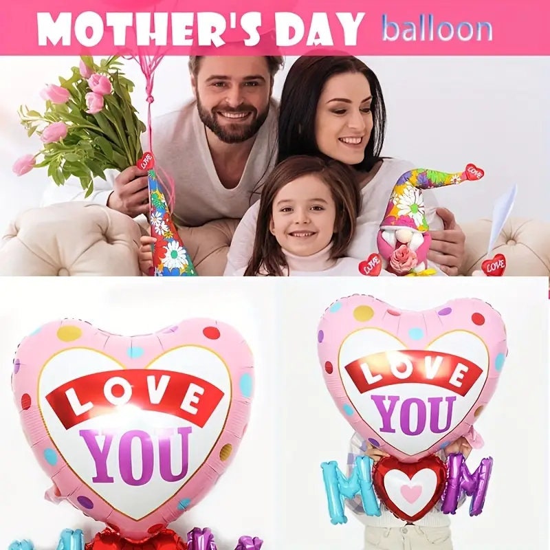 Set | Happy Mother's Day Balloons Party Decorations Supplies Mother's Day Best Mom Ever Mom Day Foil Balloons For Happy Mothers Day Birthday