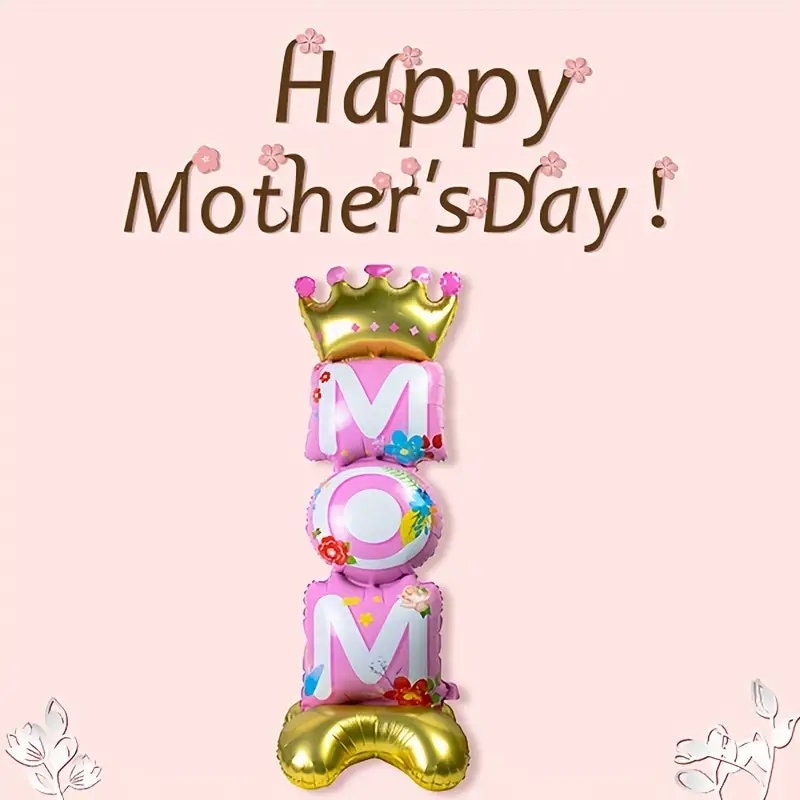 1pc | Mother's Day Aluminum Foil Balloon | Base MOM Balloon | Mother's Day Room Cloth Yard Atmosphere Decoration Balloon